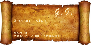 Gromen Ixion névjegykártya
